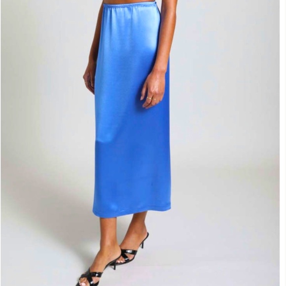 Leset Barb Satin Midi Skirt - Picture 2 of 7